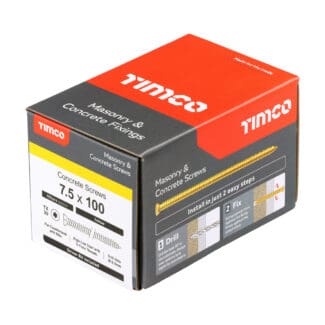 TIMCO Multi-Fix Concrete Screws - Countersunk - Yellow - 7.5 x 100mm