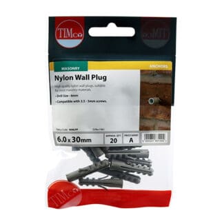 TIMCO Nylon Plugs - 6.0 x 30mm