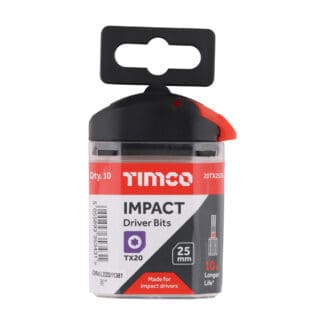 TIMCO X6 Impact TX Drive Driver Bit - TX20 x 25mm