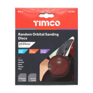 SALE - TIMCO Random Orbital Sanding Discs - Mixed (80/120/180) - 125mm