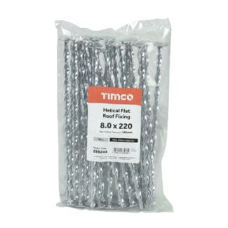 TIMCO Helical Flat Roof Fixing - Zinc - 8.0 x 220mm