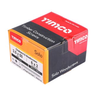 TIMCO Solo Pozi Countersunk Woodscrews - Yellow - 3.5 x 50mm