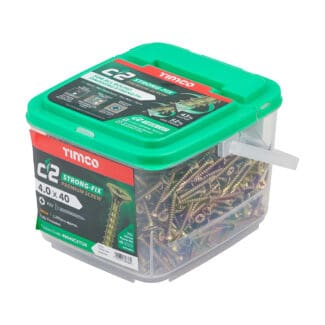 TIMCO C2 Strong-Fix Pozi Countersunk Woodscrews - Yellow - 4.0 x 40mm