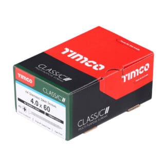 TIMCO Classic Pozi Countersunk Woodcrews - A4 Stainless Steel - 4.0 x 60mm