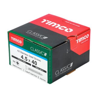 TIMCO Classic Pozi Countersunk Woodcrews - A2 Stainless Steel - 4.5 x 40mm