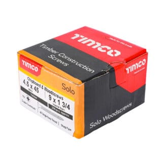 TIMCO Solo Pozi Countersunk Woodscrews - Yellow - 4.5 x 45mm
