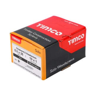 TIMCO Solo Pozi Countersunk Woodscrews - Zinc - 5.0 x 25mm