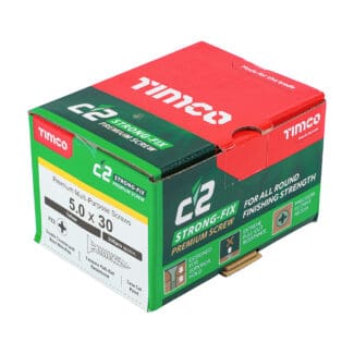 TIMCO C2 Strong-Fix Pozi Countersunk Woodscrews - Yellow - 5.0 x 30mm