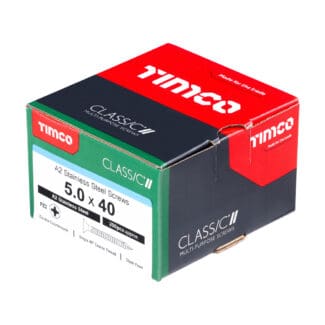 TIMCO Classic Pozi Countersunk Woodcrews - A2 Stainless Steel - 5.0 x 40mm