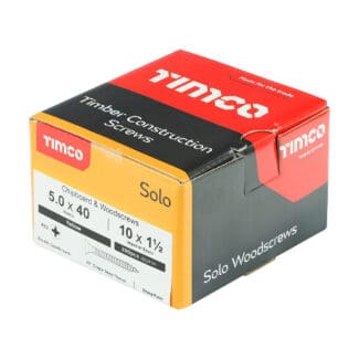 TIMCO Solo Pozi Countersunk Woodscrews - Yellow - 5.0 x 40mm