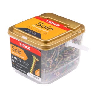 TIMCO Solo Pozi Countersunk Woodscrews - Yellow - 5.0 x 70mm