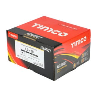 TIMCO Velocity Pozi Countersunk Woodscrews - Yellow - 5.0 x 80mm
