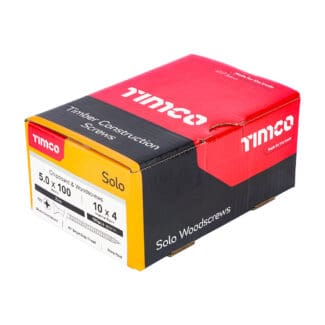 TIMCO Solo Pozi Countersunk Woodscrews - Zinc - 5.0 x 100mm