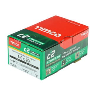 TIMCO C2 Strong-Fix Pozi Countersunk Woodscrews - Yellow - 6.0 x 90mm