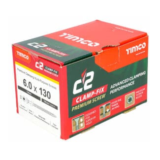 TIMCO C2 Clamp-Fix Torx Countersunk Woodscrews - Yellow - 6.0 x 130mm