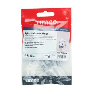 TIMCO Nylon Universal Plugs - 8.0 x 40mm