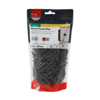TIMCO Plastic Wall Plugs - Brown