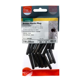 TIMCO Plastic Wall Plugs - Brown