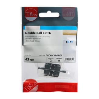 TIMCO Double Ball Catches Chrome - 43mm