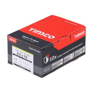 TIMCO Multi-Fix Anchor Bolts - Pan - Exterior Silver - 8.0 x 75mm