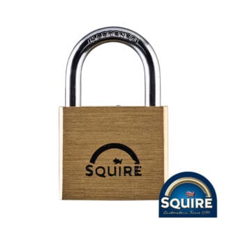 SALE - Squire Premium Brass Lion Padlock - Stainless Steel Shackle - 40mm